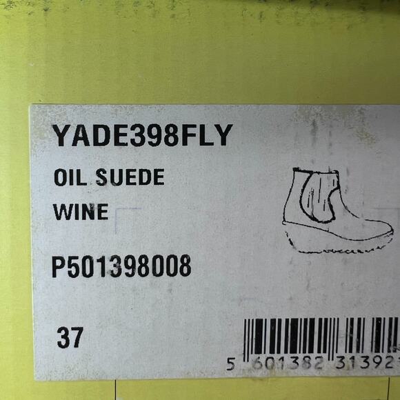 Fly London Yade398Fly Oil Suede Wedge Heel Chelsea Boots Wine Women 6.5/EU37 - Picture 10 of 11